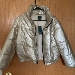 Gold bomber jacket, new with tags!